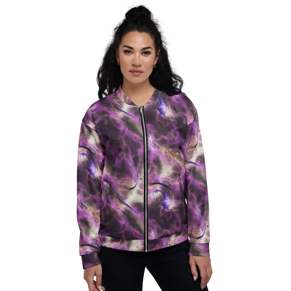 Violet Nebula on Bomber Jacket — Front