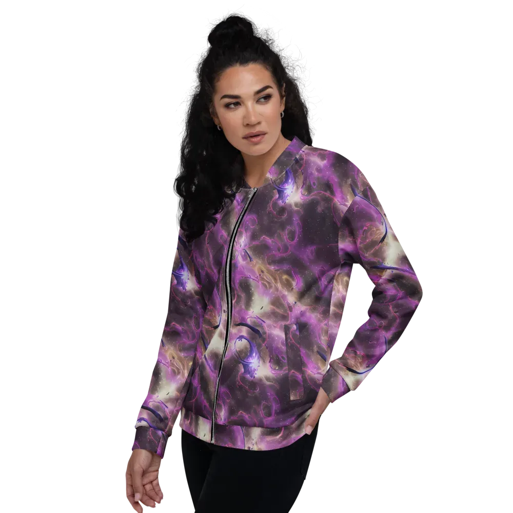 Violet Nebula on Bomber Jacket — Left