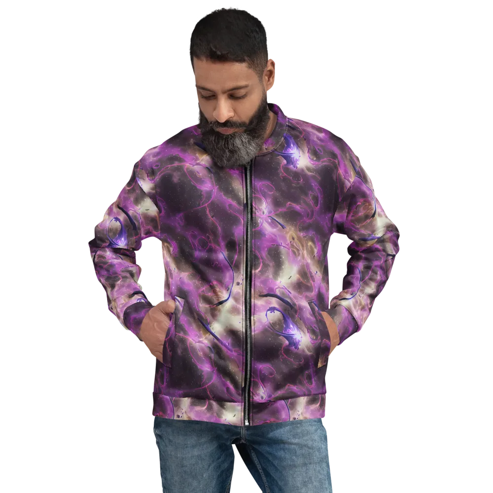 Violet Nebula on Bomber Jacket — Front