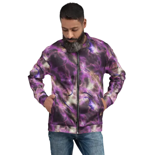 Violet Nebula on a Bomber Jacket