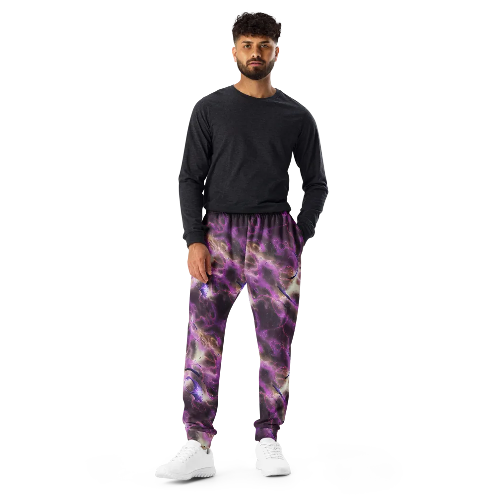 Violet Nebula on Men's Joggers — Front