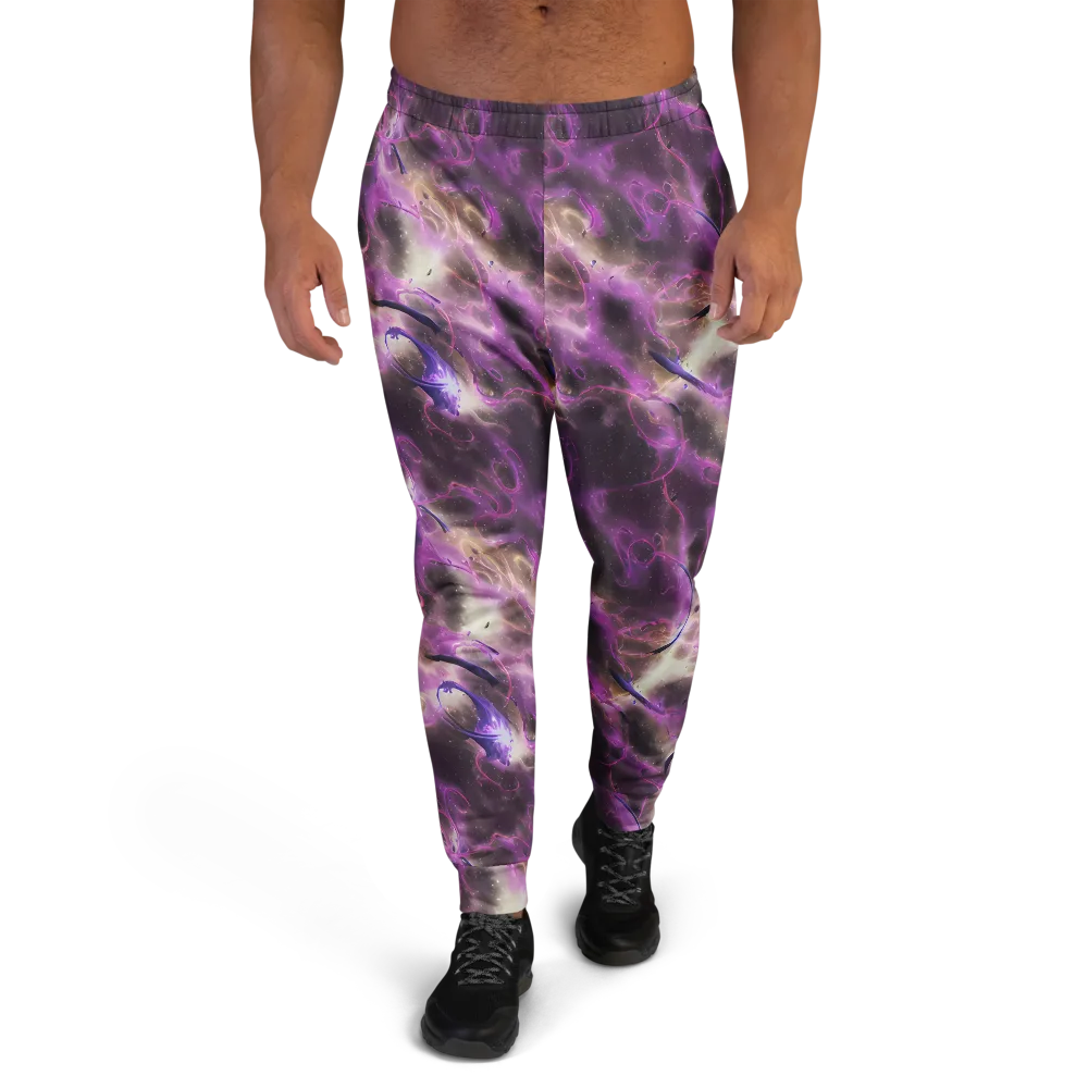 Violet Nebula on Men's Joggers — Front