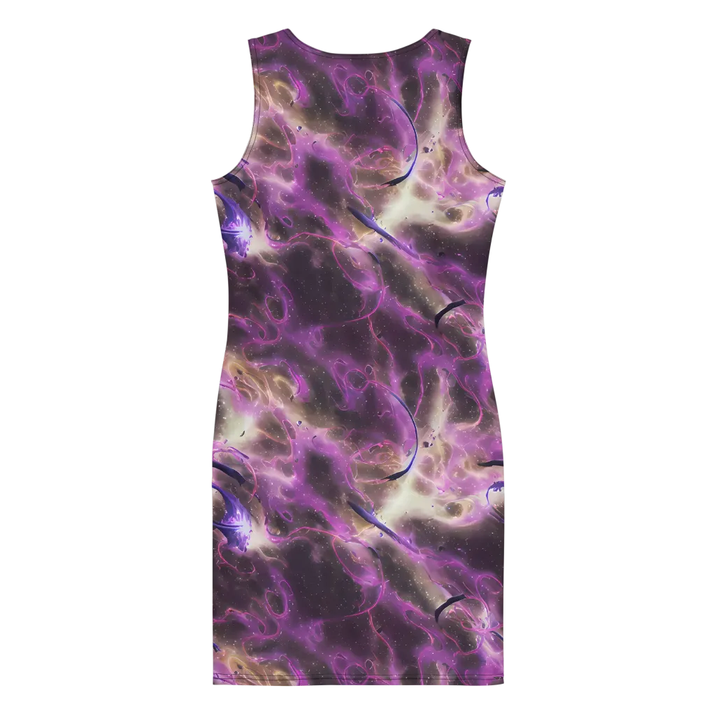 Violet Nebula on Bodycon Dress — Back