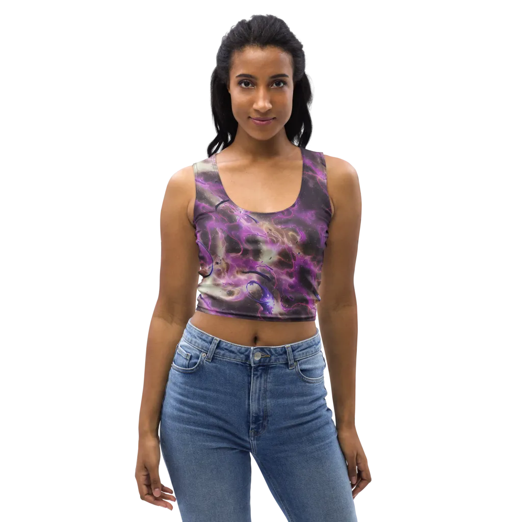 Violet Nebula on Crop Top — Front