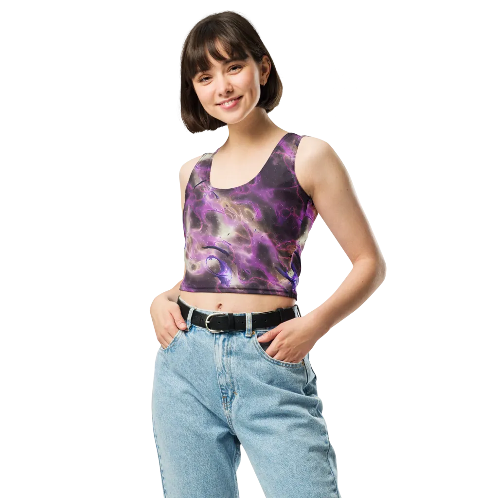 Violet Nebula on Crop Top — Front