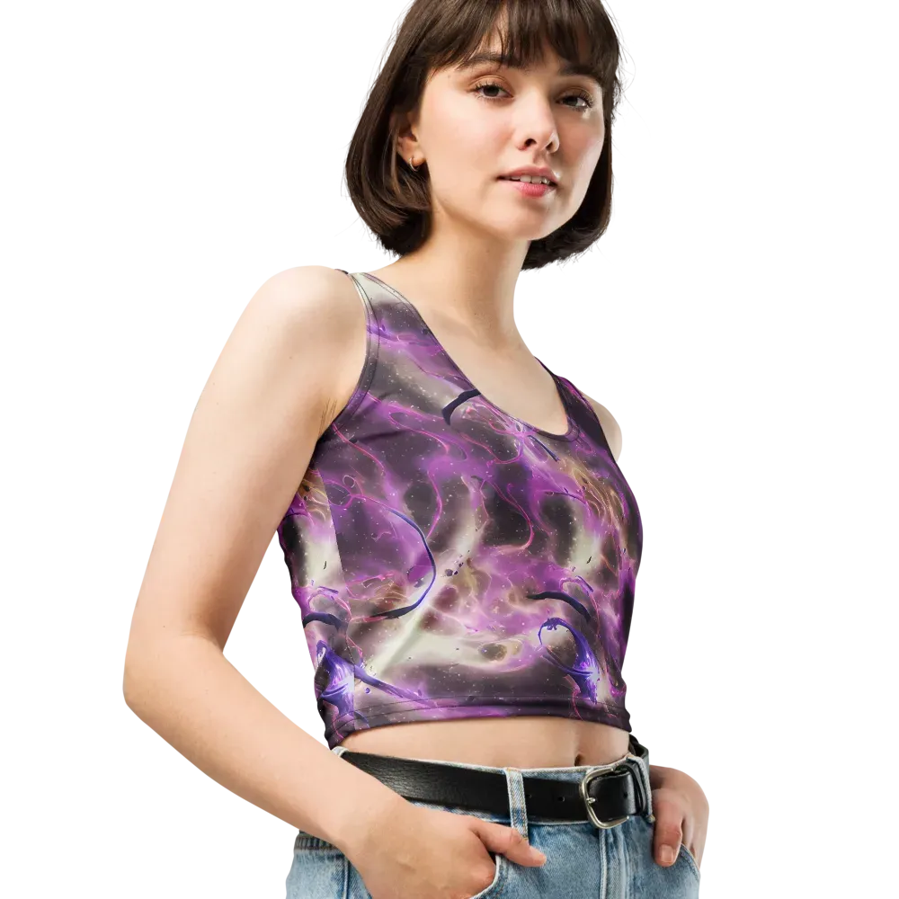 Violet Nebula on Crop Top — Right Front