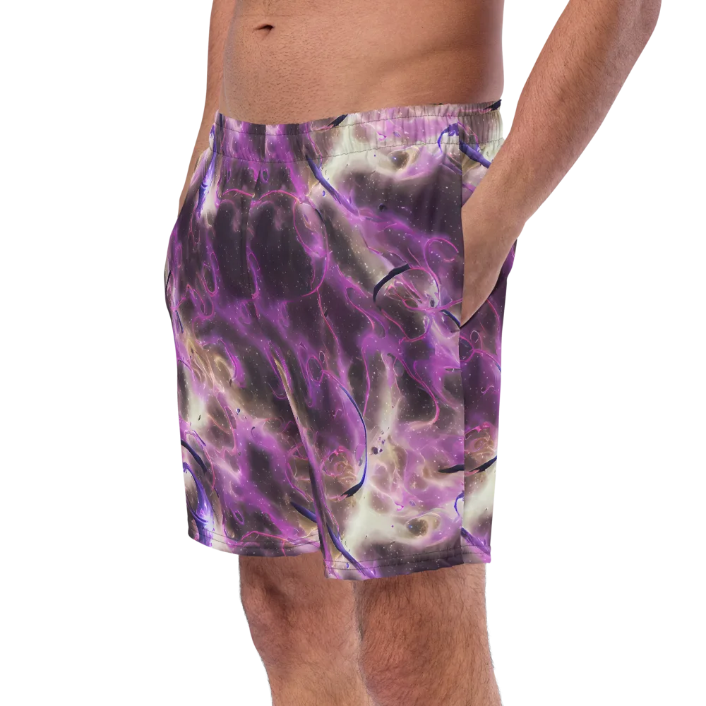 Violet Nebula on Swim Trunks — Left Front