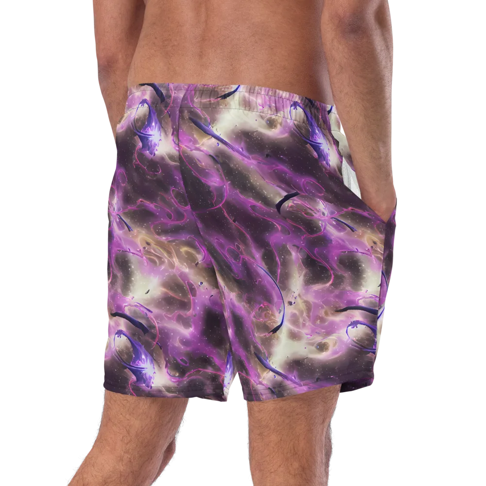 Violet Nebula on Swim Trunks — Right Back