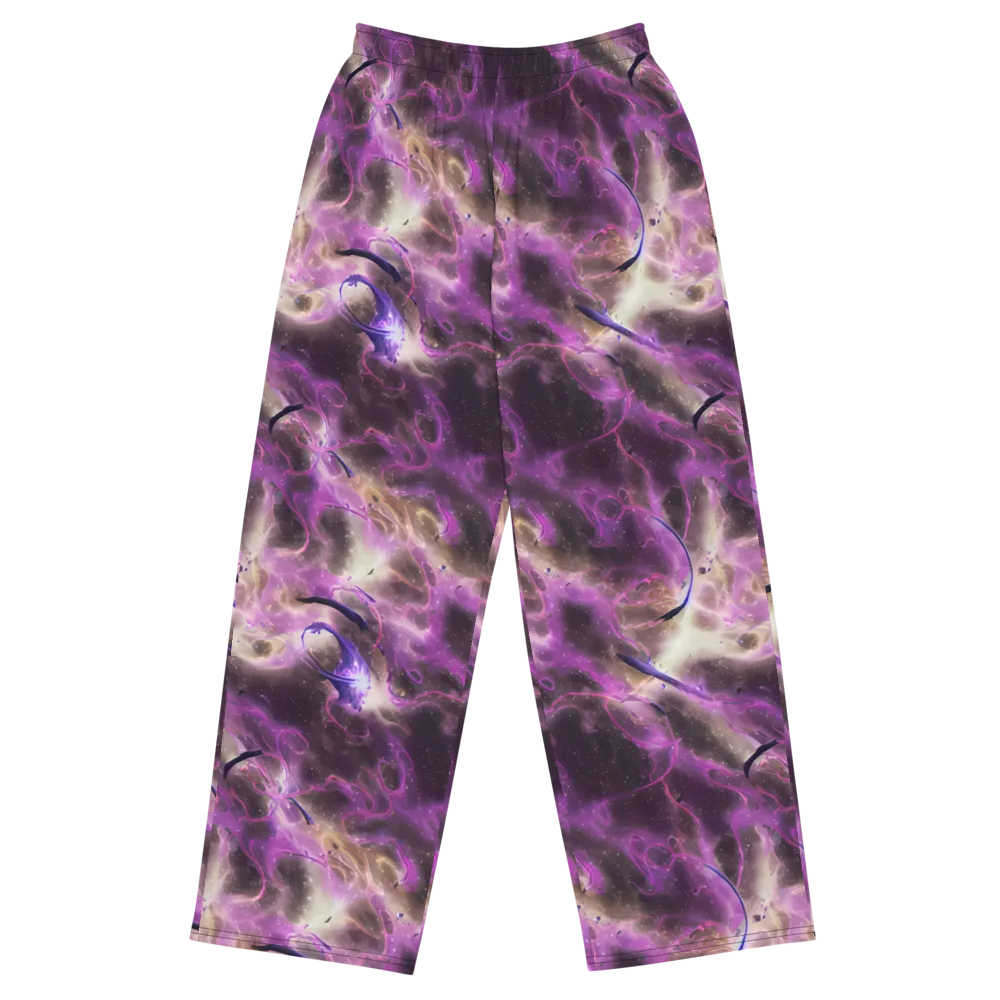 Violet Nebula on Wide-Leg Pants — Front