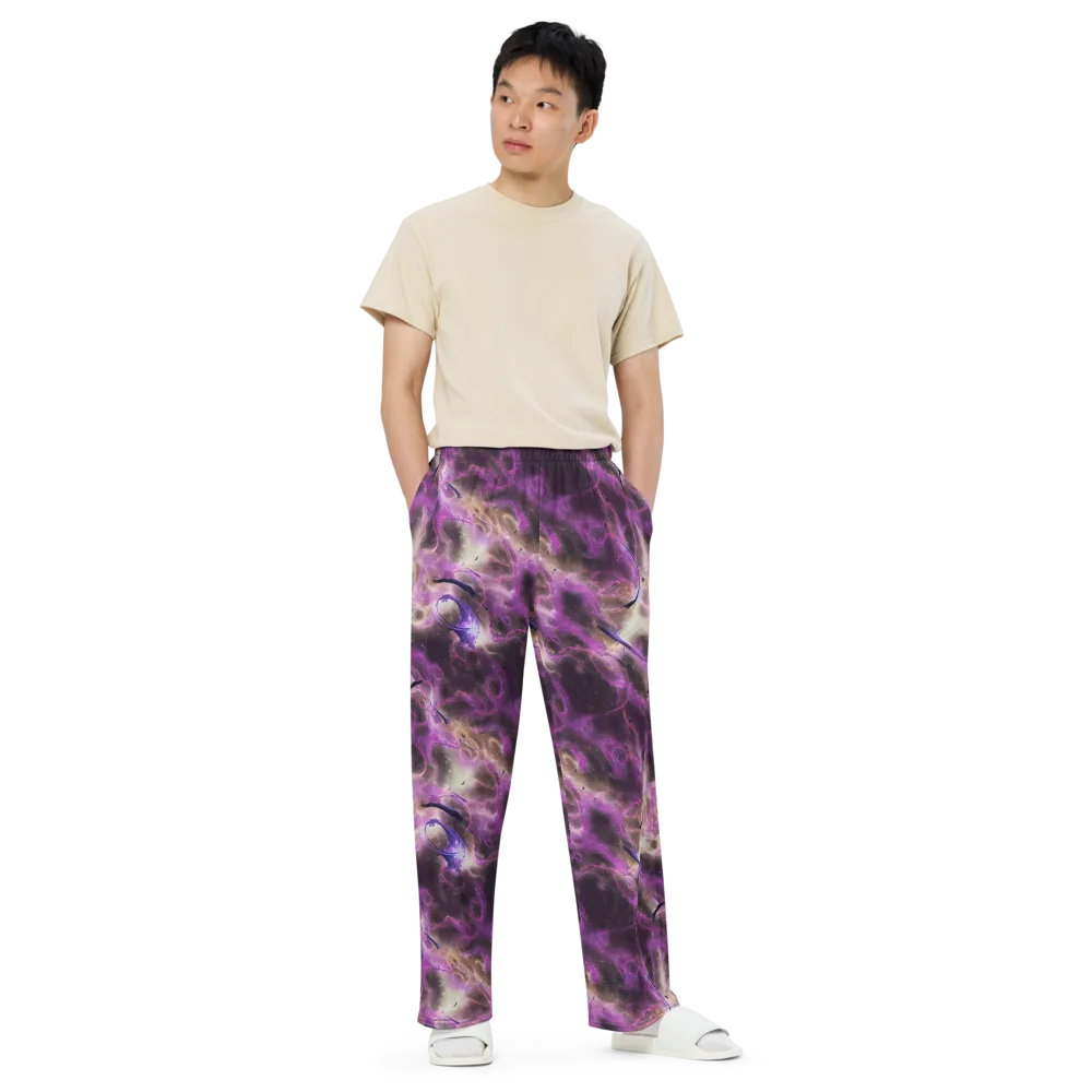 Violet Nebula on Wide-Leg Pants — Front