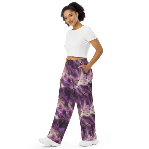 Violet Nebula on a Wide-Leg Pants
