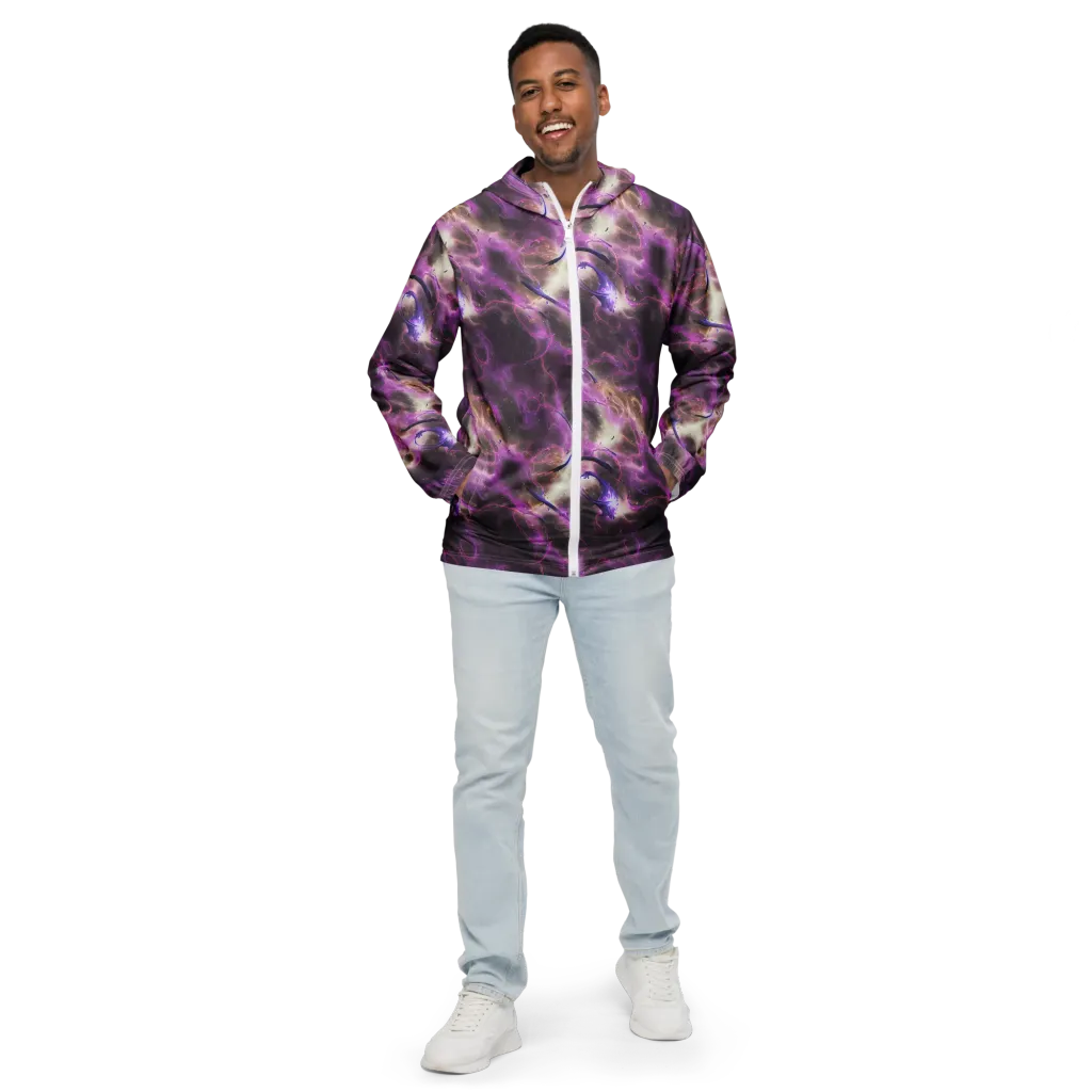 Violet Nebula on Men's Windbreaker — Front
