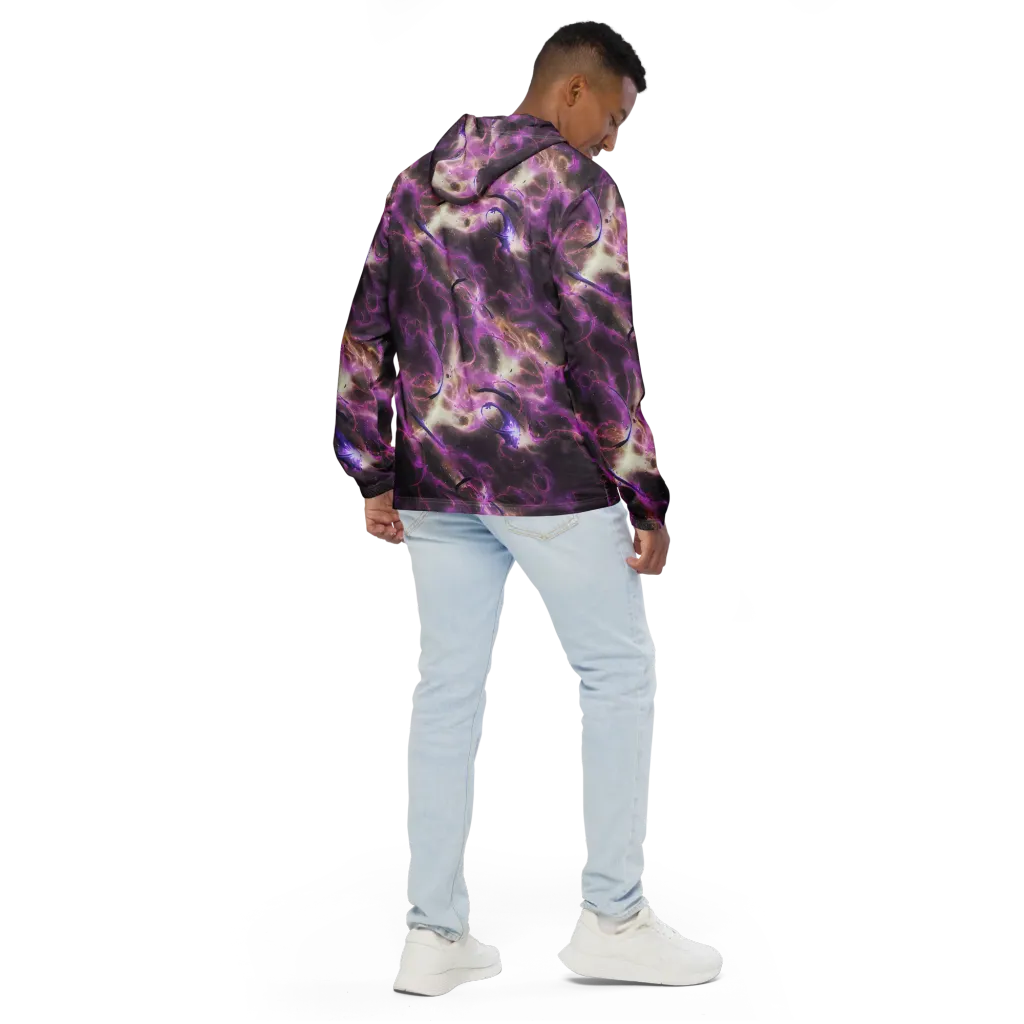 Violet Nebula on Men's Windbreaker — Back