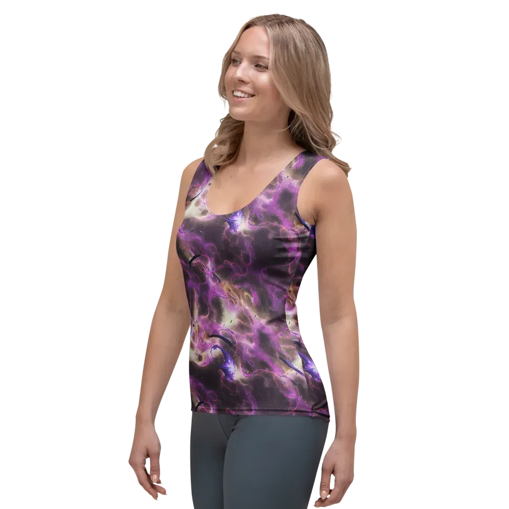 Violet Nebula on Women's Tank Top — Left Front