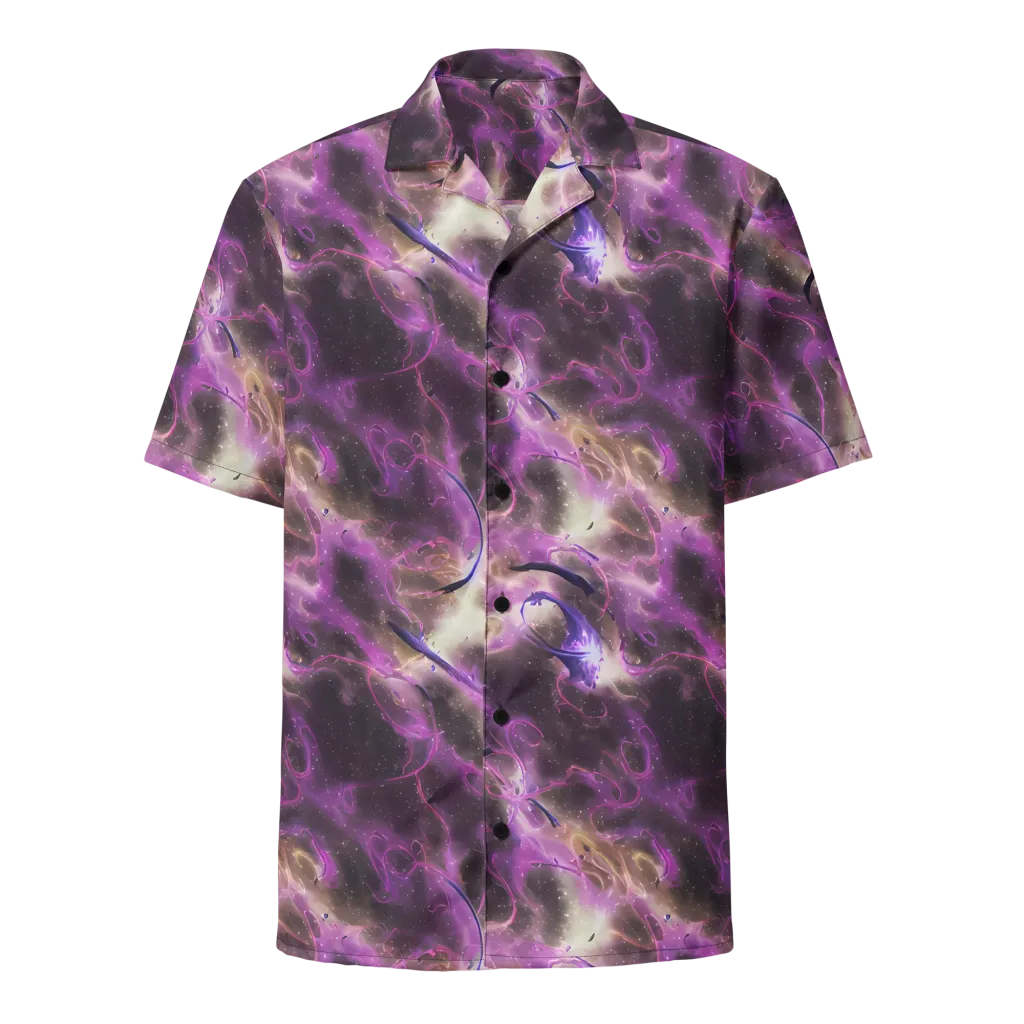 Violet Nebula on Button Shirt — Front