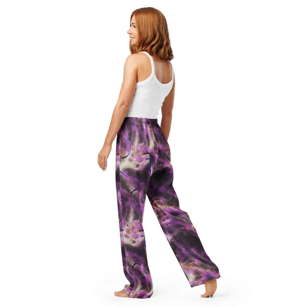 Violet Nebula on Women's Pajama Pants — Back