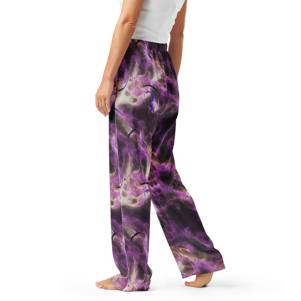 Violet Nebula on Women's Pajama Pants — Left