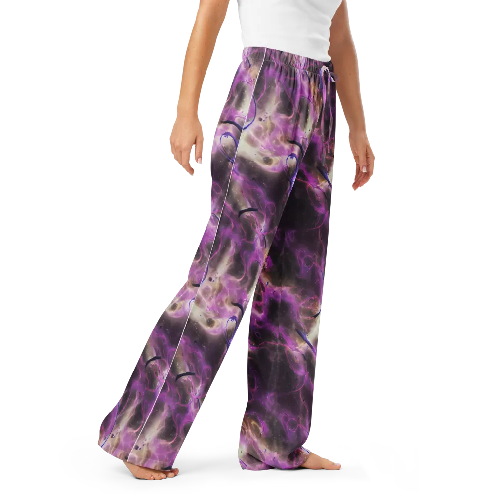 Violet Nebula on Women's Pajama Pants — Right Front