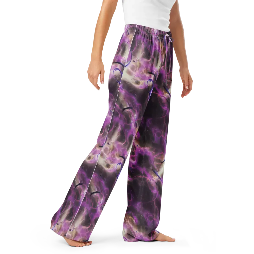 Violet Nebula on Women's Pajama Pants — Right Front