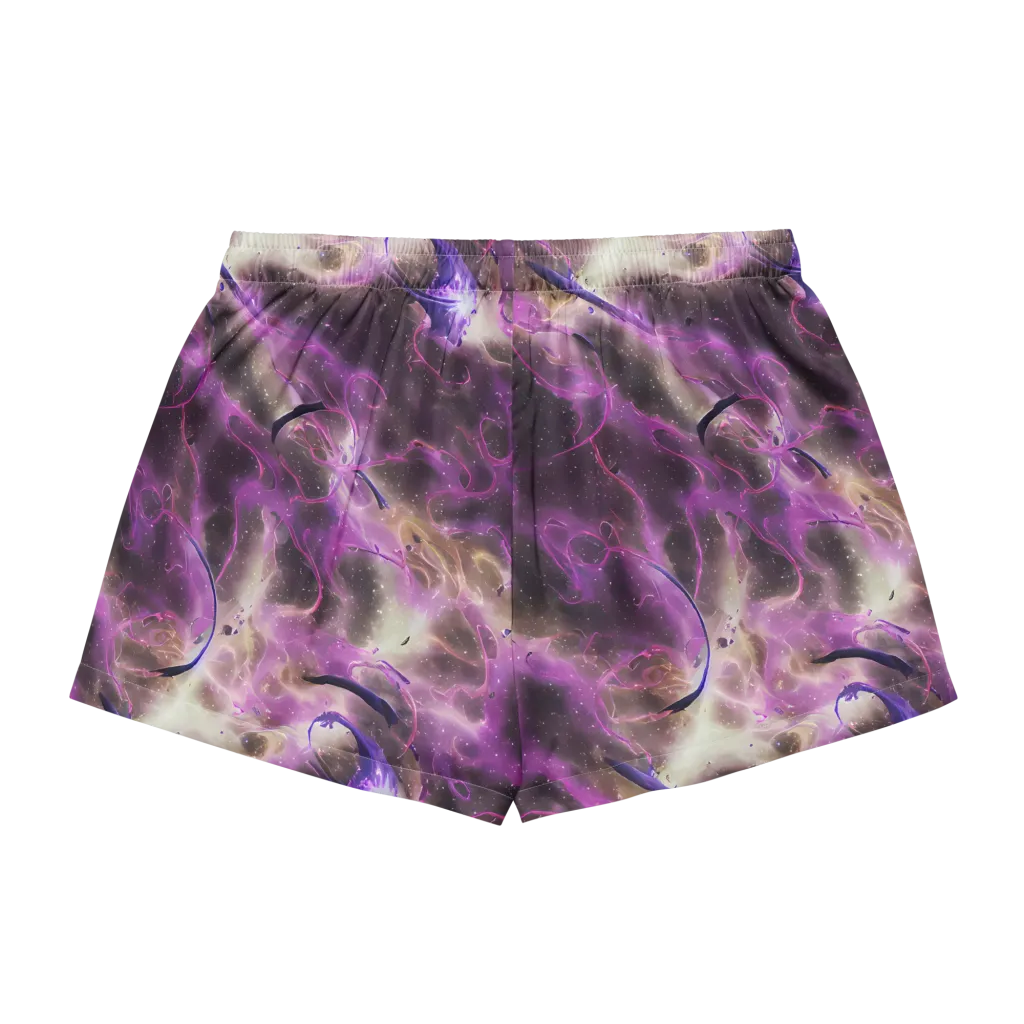 Violet Nebula on Women's Pajama Shorts — Back