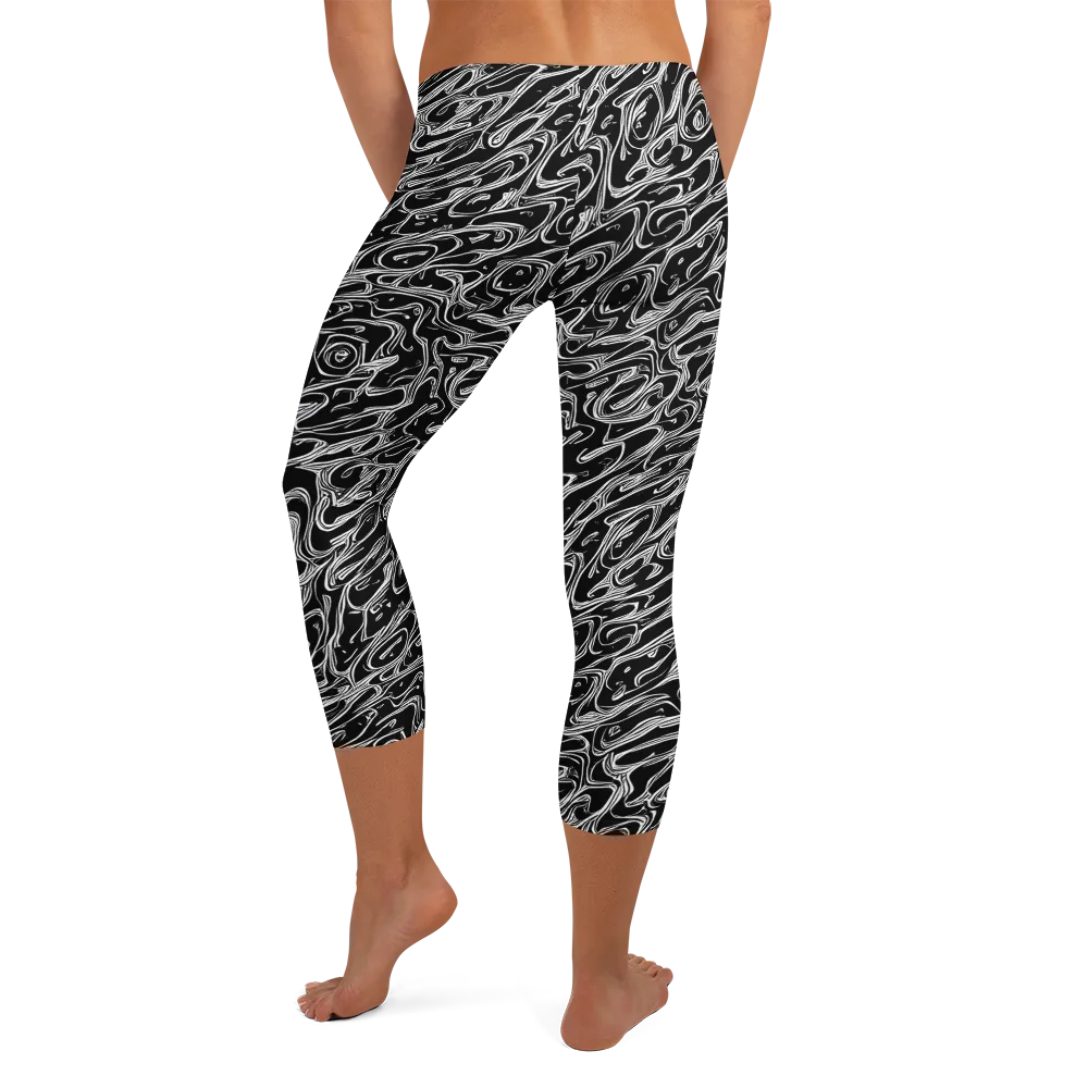 Blackwater Swirl on Capri Leggings — Back