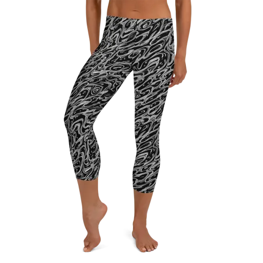 Blackwater Swirl on a Capri Leggings