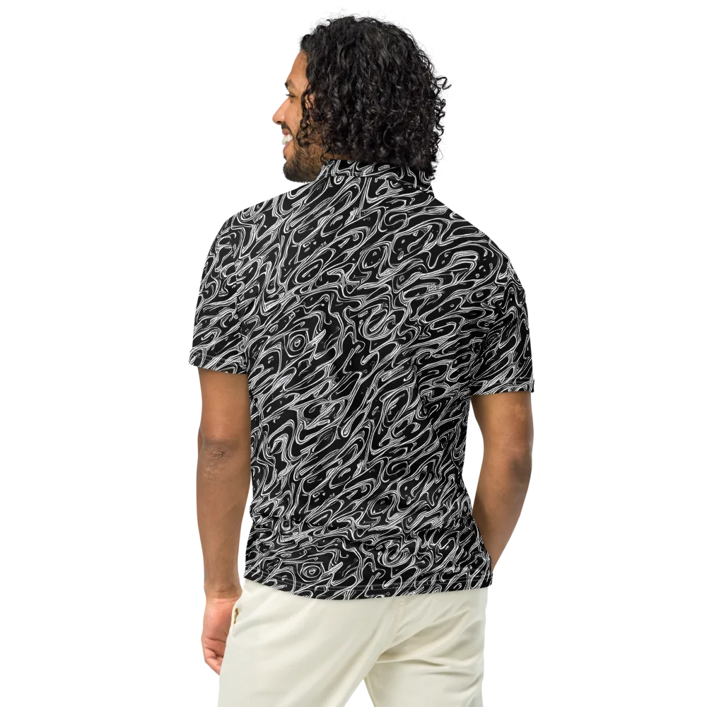 Blackwater Swirl on Men's Slim Fit Polo Shirt — Back