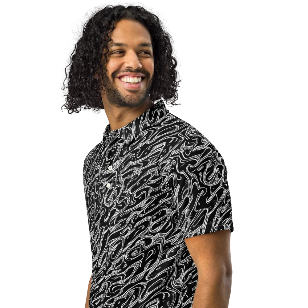 Blackwater Swirl on Men's Slim Fit Polo Shirt — Left Front