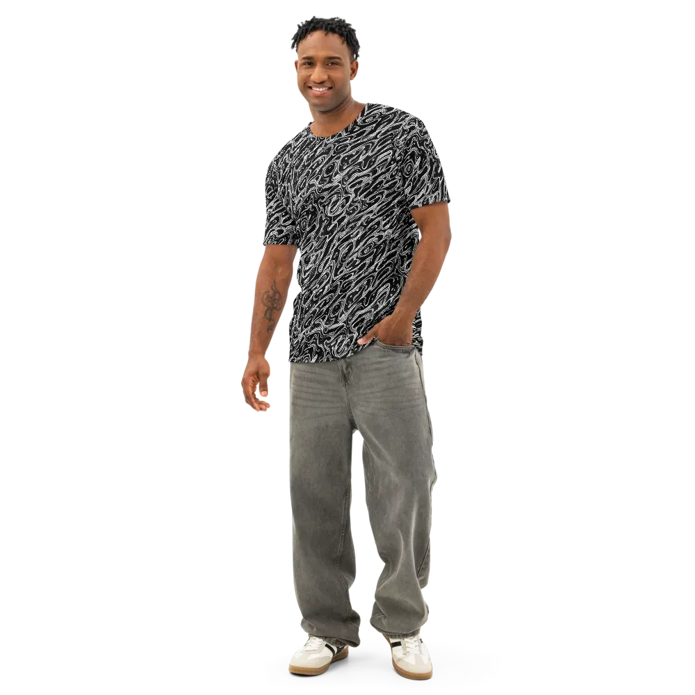 Blackwater Swirl on Men's Cotton Crew Neck T-Shirt — Front