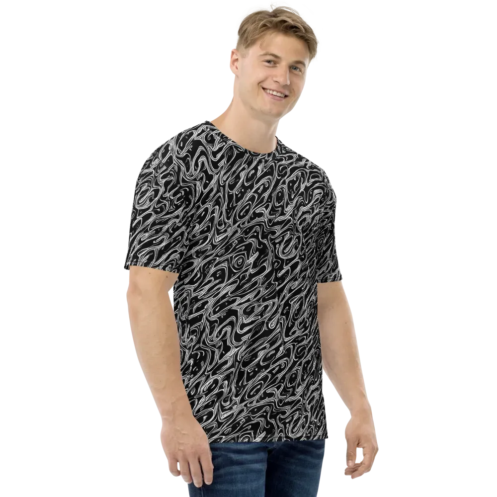 Blackwater Swirl on Men's Crew Neck T-Shirt — Right