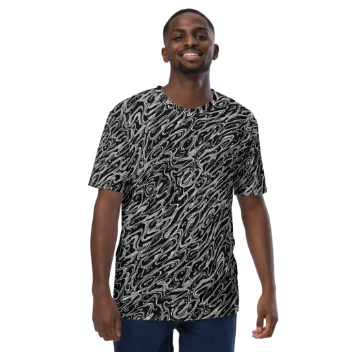 Blackwater Swirl on a Men's Crew Neck T-Shirt