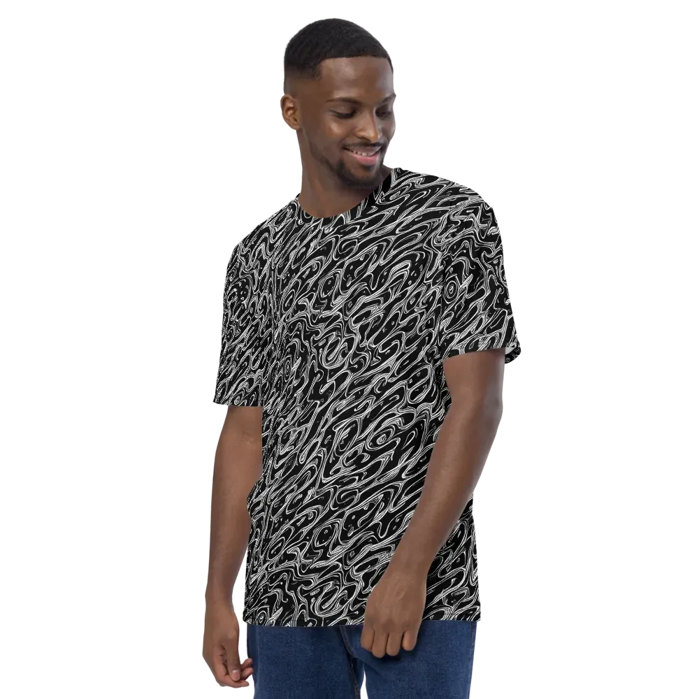 Blackwater Swirl on Men's Crew Neck T-Shirt — Left