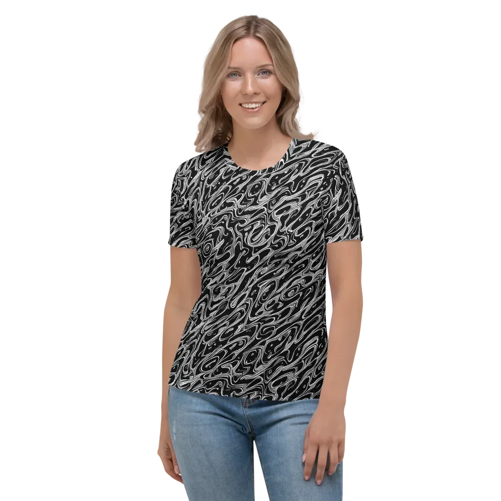 Blackwater Swirl on Women's Crew Neck T-Shirt — Front