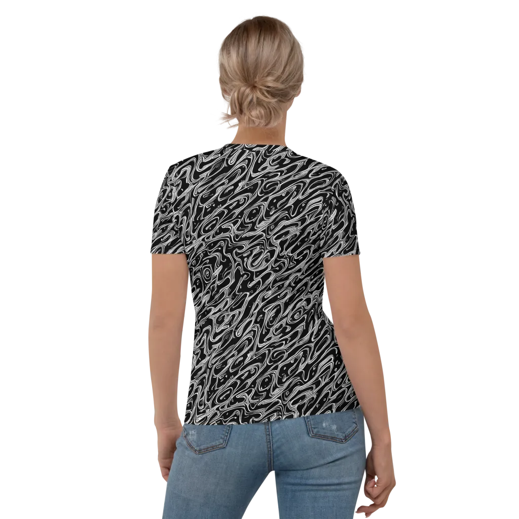 Blackwater Swirl on Women's Crew Neck T-Shirt — Back