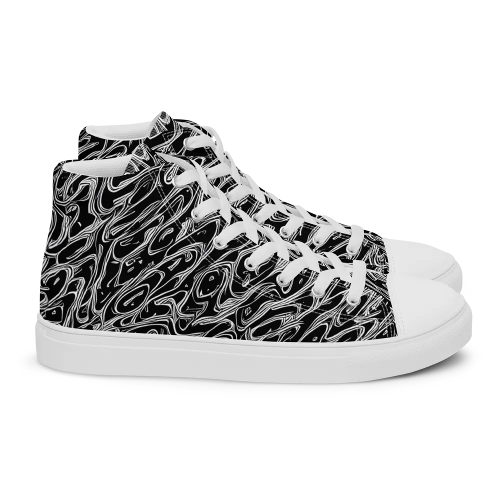 Blackwater Swirl on Women's High Top Canvas Shoes — Right