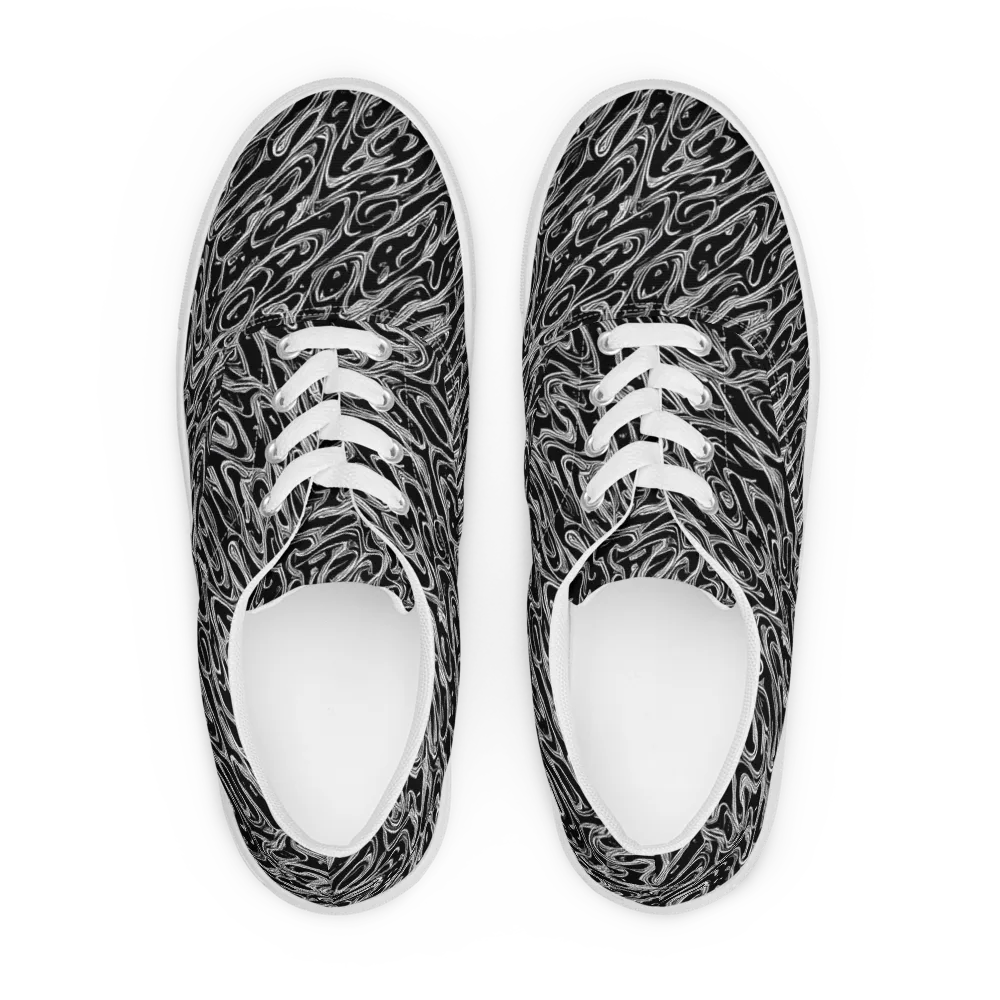 Blackwater Swirl on Men's Lace-Up Canvas Shoes — Front
