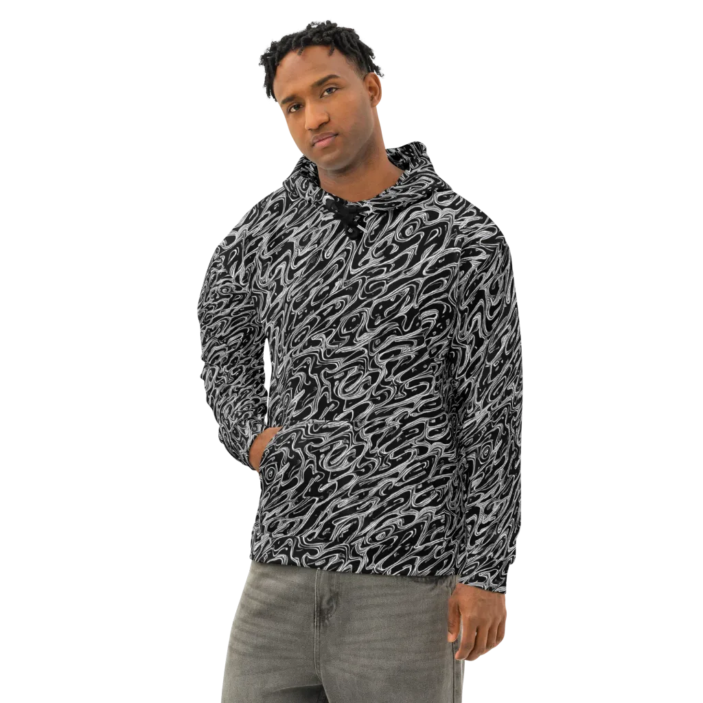 Blackwater Swirl on Cotton Hoodie — Left Front