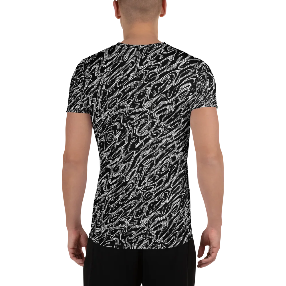 Blackwater Swirl on Men's Athletic T-Shirt — Back