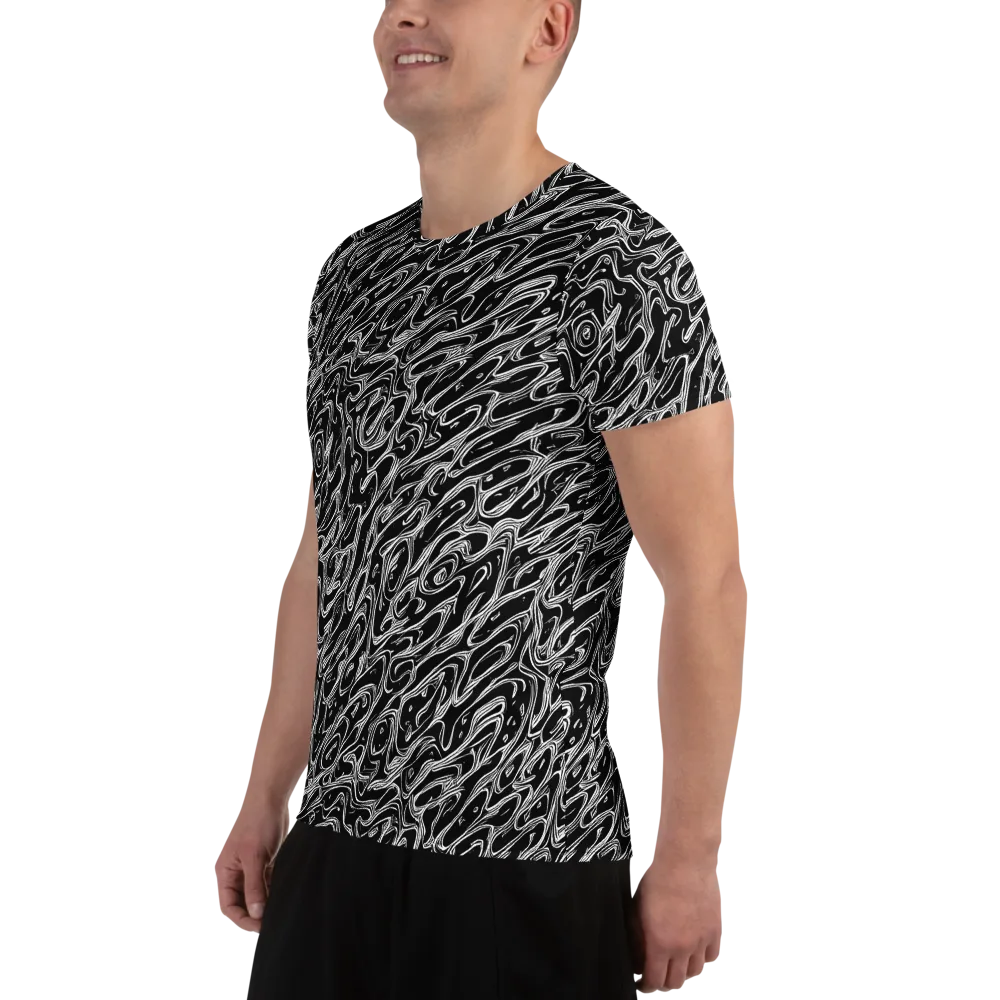 Blackwater Swirl on Men's Athletic T-Shirt — Left