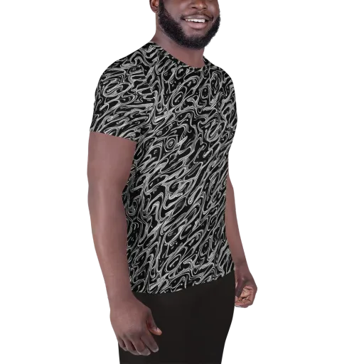 Blackwater Swirl on a Men's Athletic T-Shirt