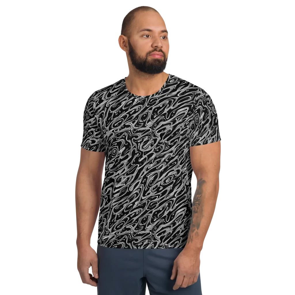 Blackwater Swirl on Men's Athletic T-Shirt — Front