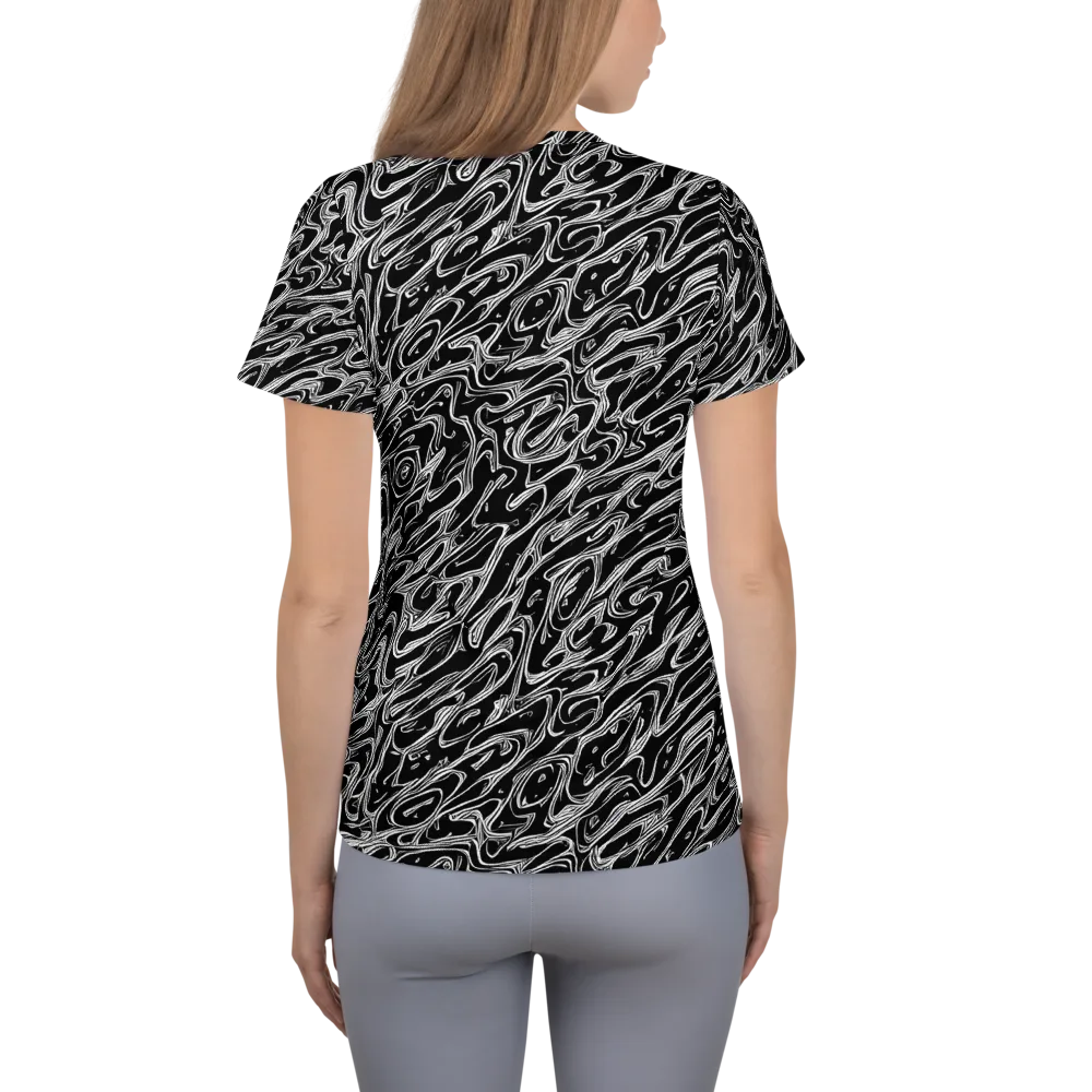 Blackwater Swirl on Women's Athletic T-Shirt — Back