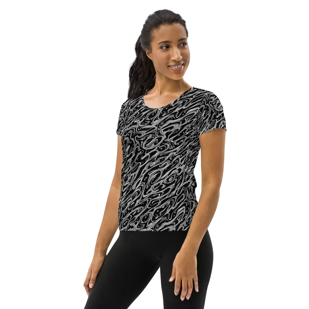 Blackwater Swirl on Women's Athletic T-Shirt — Left