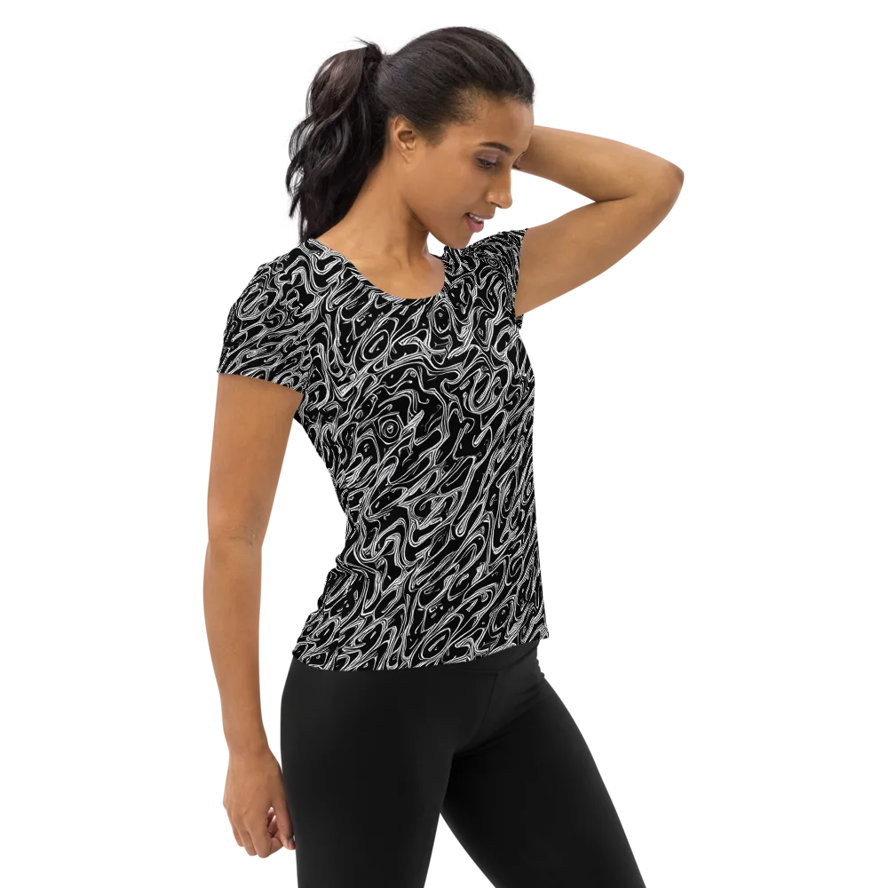 Blackwater Swirl on Women's Athletic T-Shirt — Right