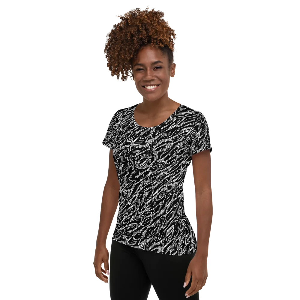 Blackwater Swirl on Women's Athletic T-Shirt — Left