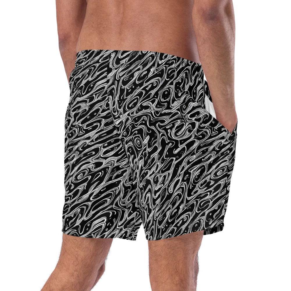 Blackwater Swirl on Swim Trunks — Right Back
