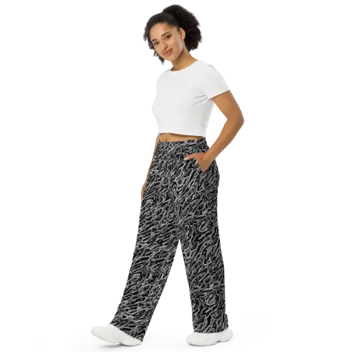Blackwater Swirl on a Wide-Leg Pants