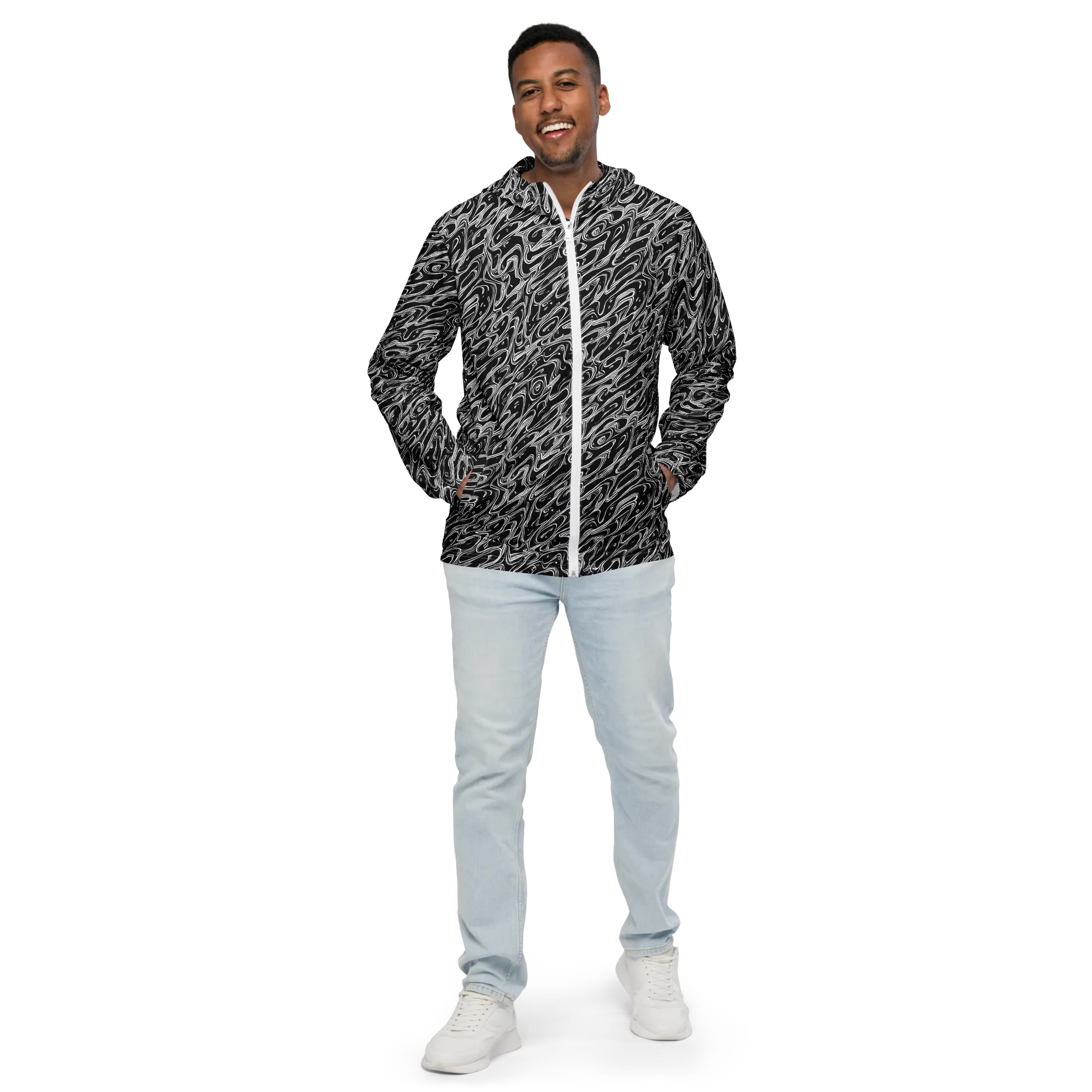 Blackwater Swirl on Men's Windbreaker — Front