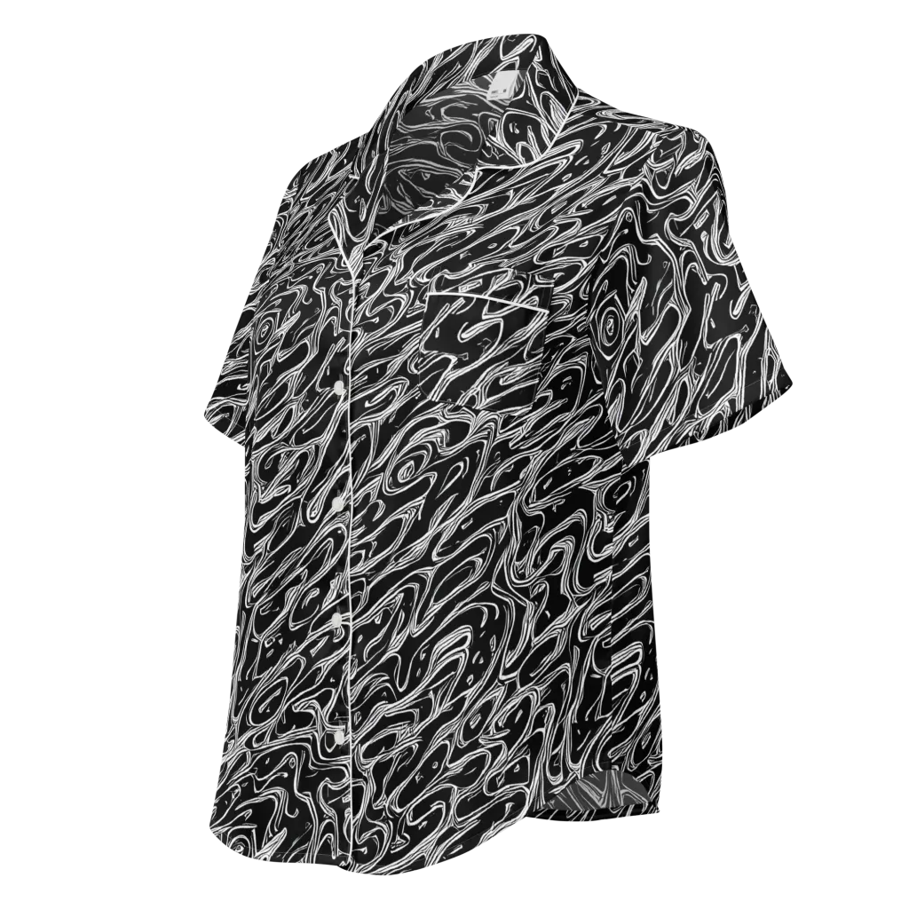 Blackwater Swirl on Women's Short Sleeve Pajama Top — Left Front