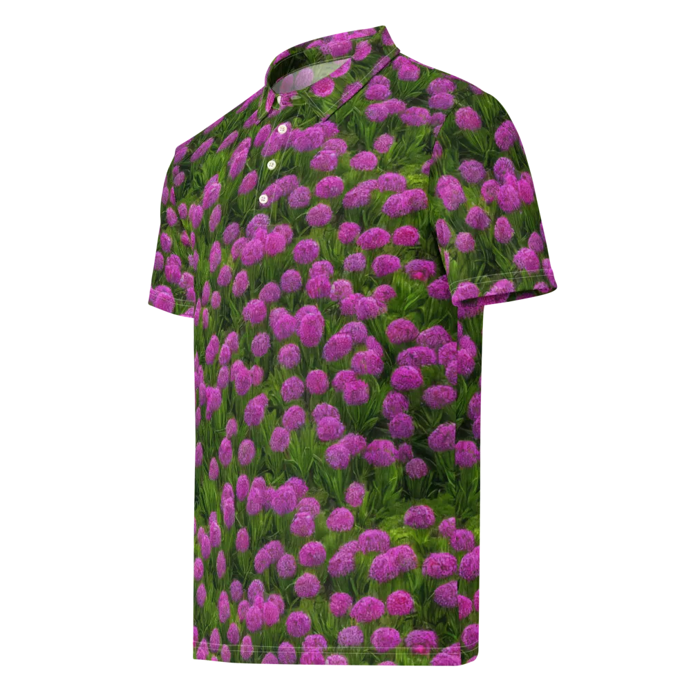 Magenta Meadow on Men's Slim Fit Polo Shirt — Left Front